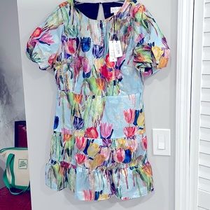 Milly Arlette metallic tulip dress NWT